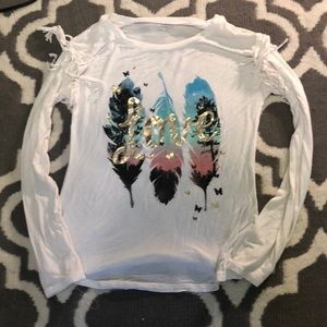 White feather love shirt